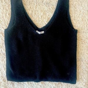 Madewell Black V-Neck Knit Tank Top